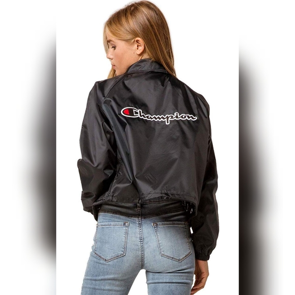 champion life women's cropped coaches jacket